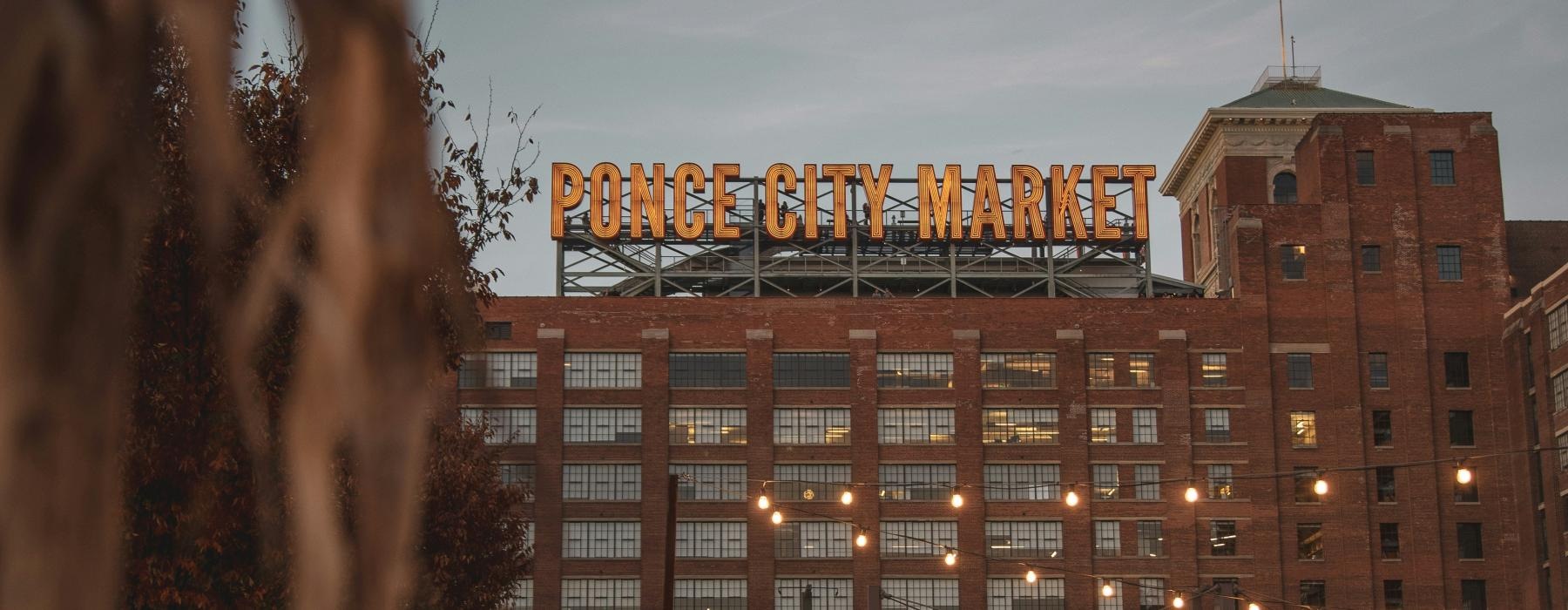 a building with a sign on it