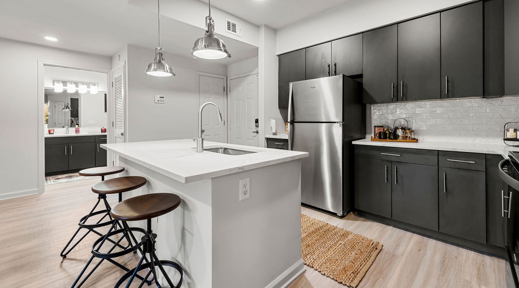 Find your perfect fit at The Lookout O4W a kitchen with black cabinets
