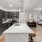 a kitchen with a bar stool
